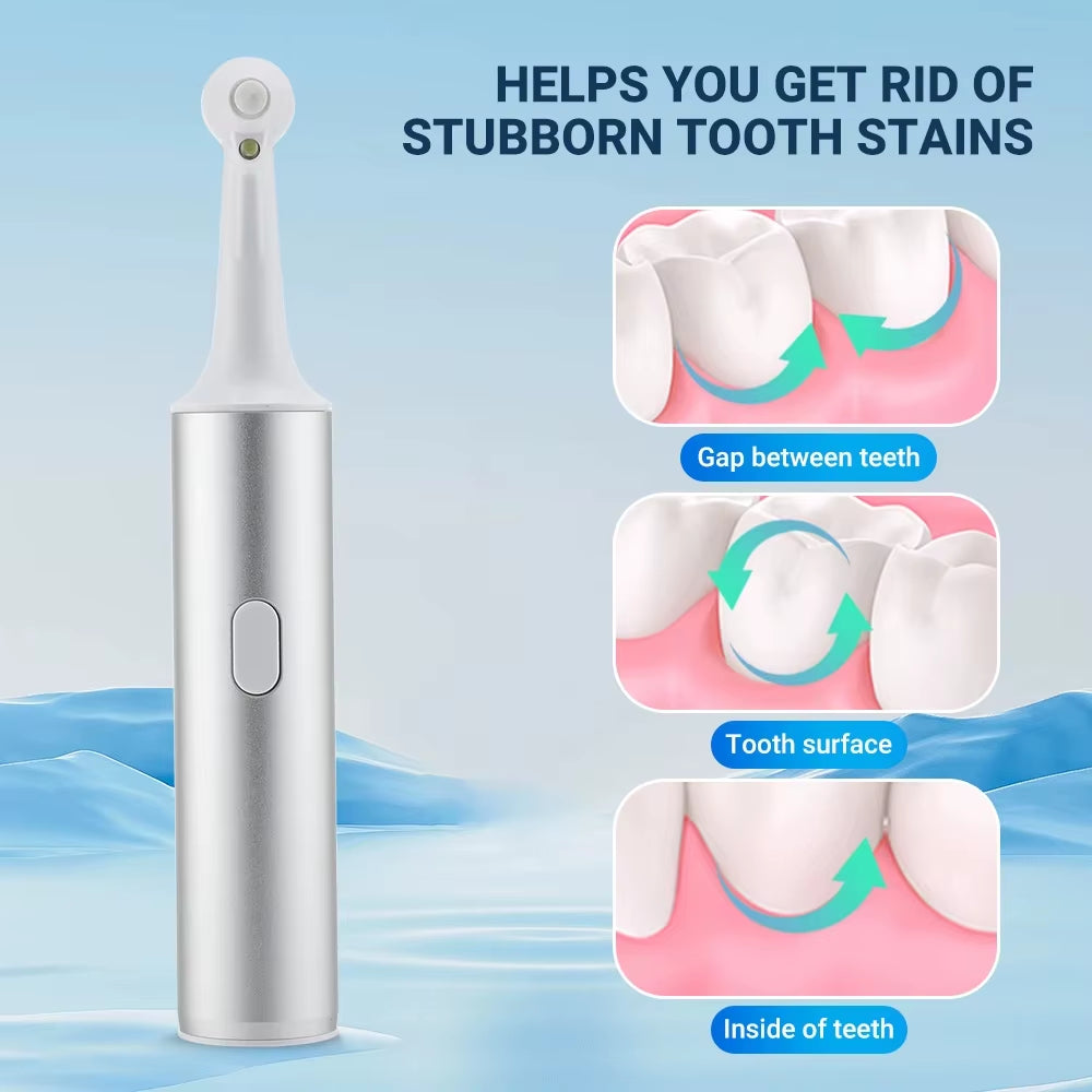 Electric Teeth Polisher 8Pcs Replaceable Heads Dental Scaler Tartar Stain Plaque Remover Tooth Cleaner 