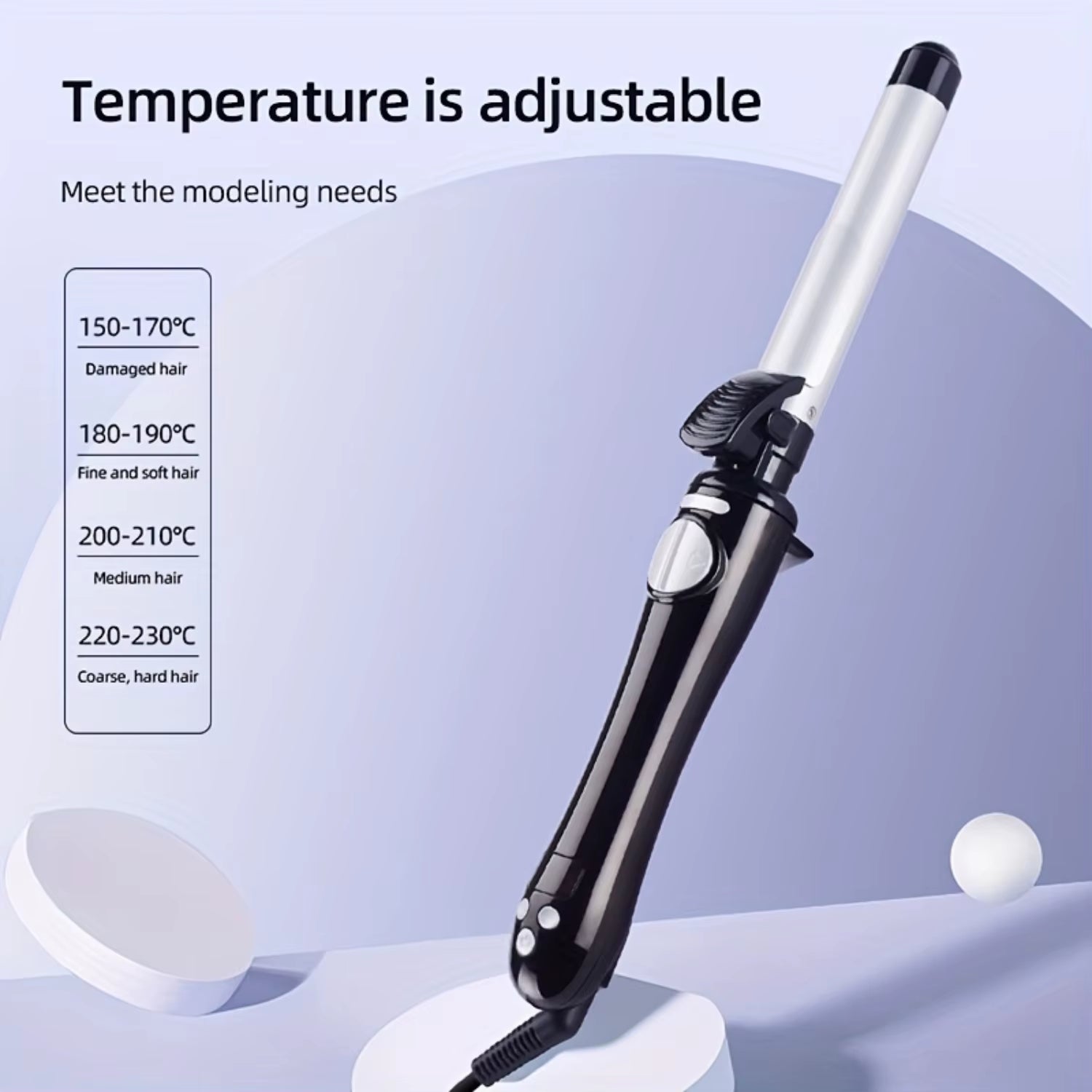 Instant Heat 3/4" Curling Iron with Automatic Rotating Curler for Short to Medium Hair - Tight Curls