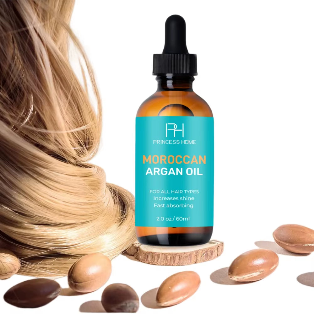 Natural 60Ml Moroccan Argan Hair Oil Superior Nourishing Hydrating Hair Oil for Hair-Repairing Moisturizing Smoothing