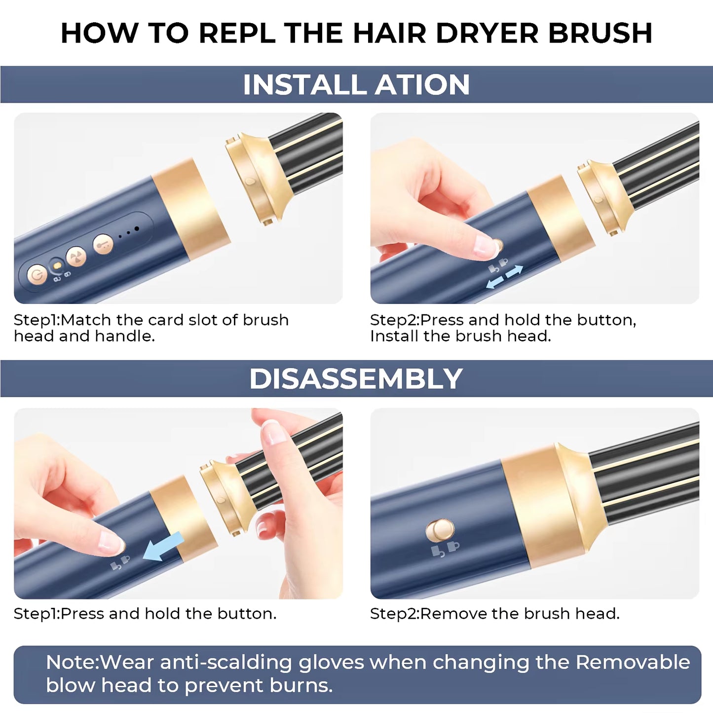 7 in 1 Hair Dryer Brush Brushless High Speed Hair Dryer with Diffuser Ionic Blow Dryer Hot Air Styling Comb Auto Hair Curler