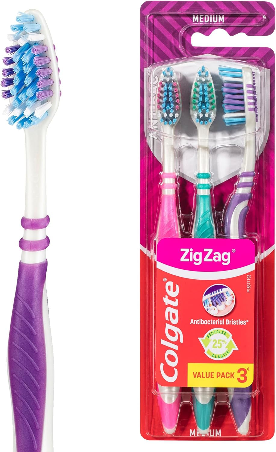 Colgate Zig Zag Medium Manual Toothbrush Pack of 3
