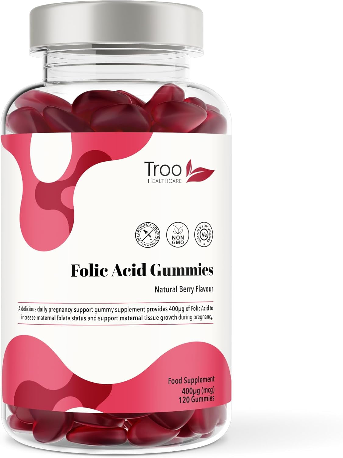 Folic Acid Gummy Supplement - 120 Berry Flavour Gummies 