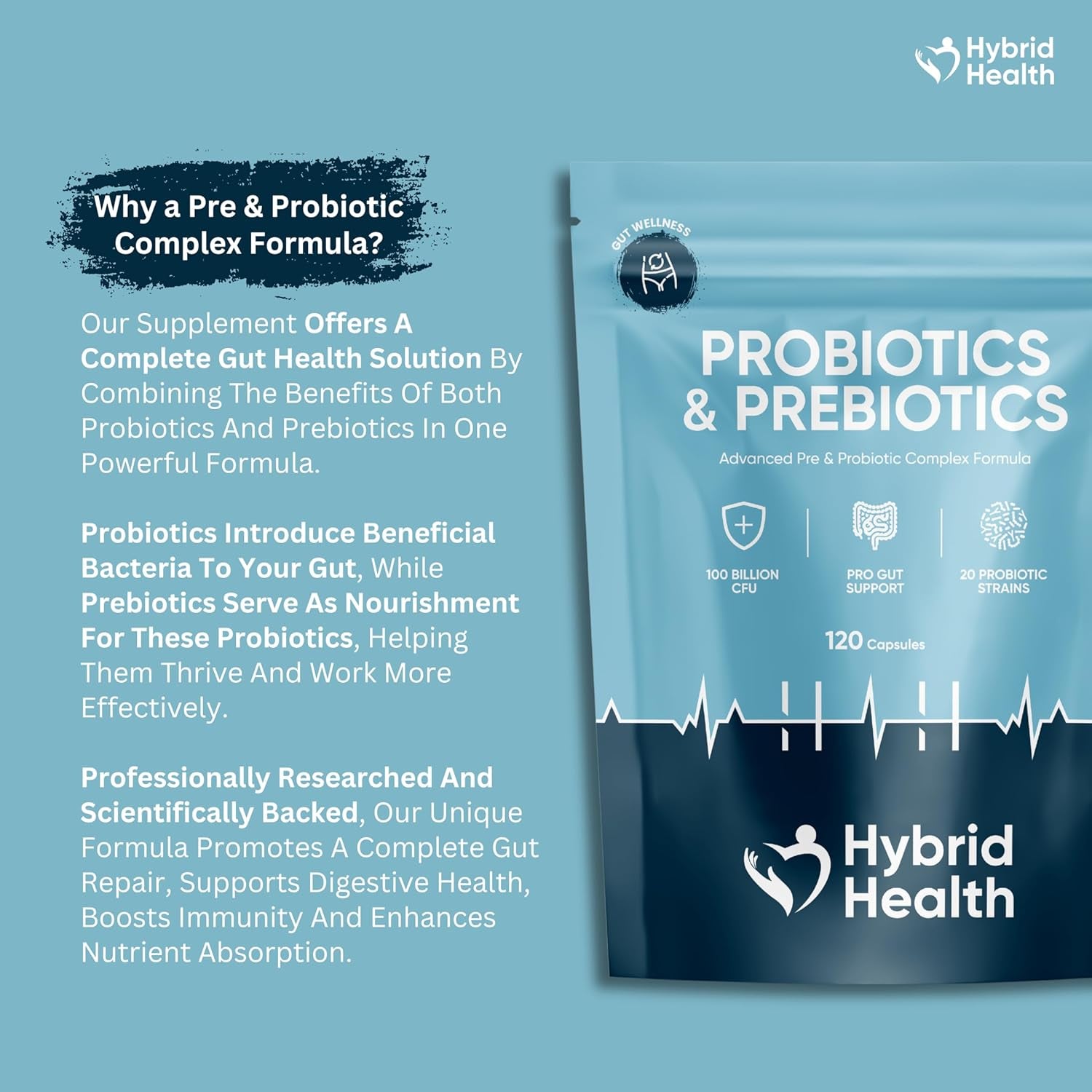 Probiotics & Prebiotics Complex 120 Vegan Capsules 